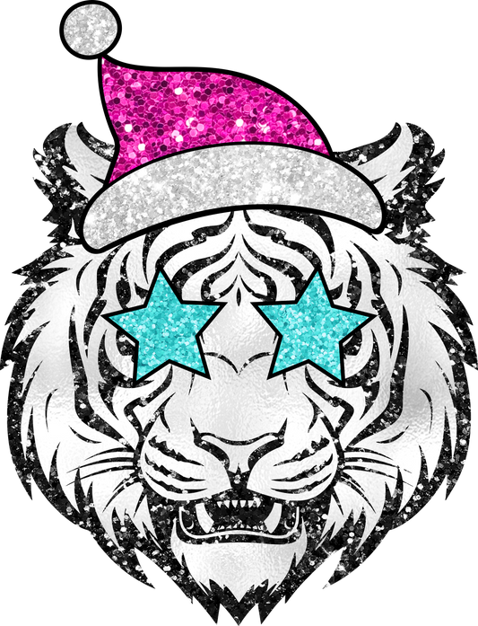 Pink Santa Hat Tiger